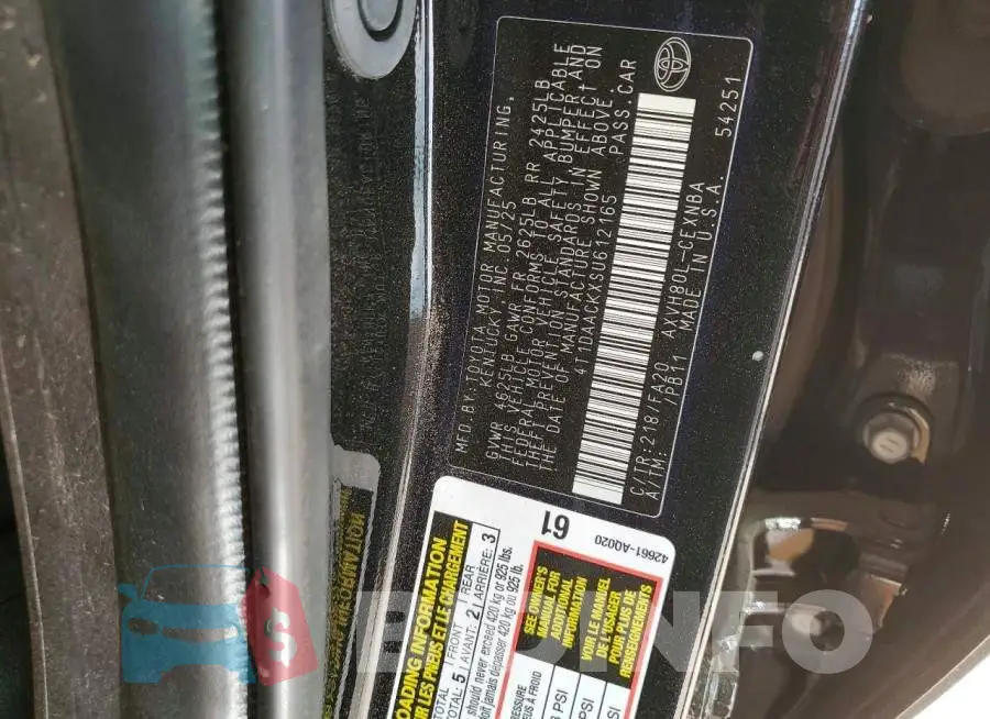 4T1DAACKXSU612165 Photo# 12