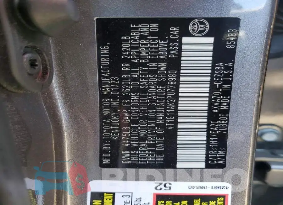 4T1G11AK2PU778980 Photo# 12