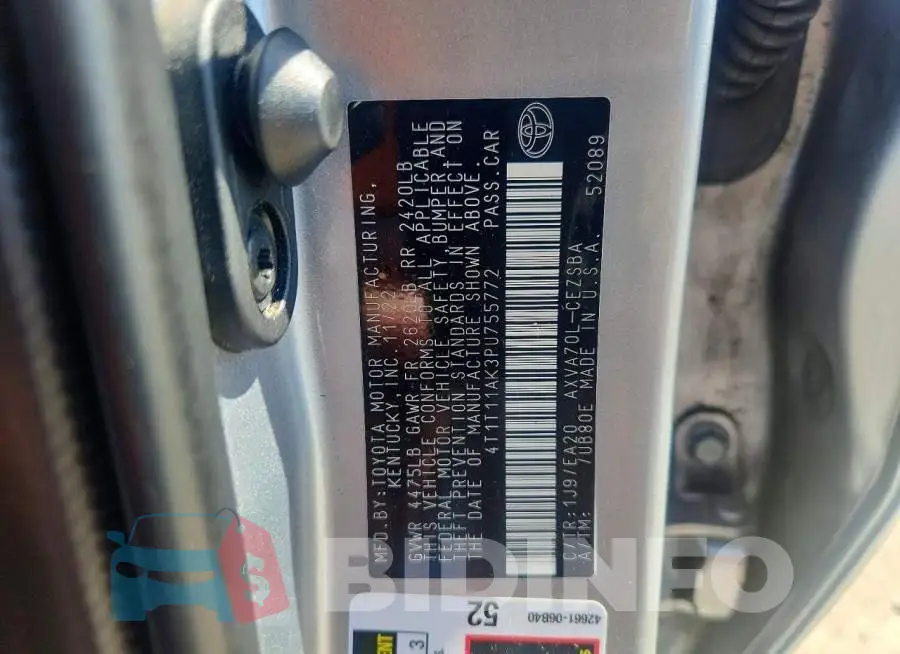 4T1T11AK3PU755772 Photo# 12