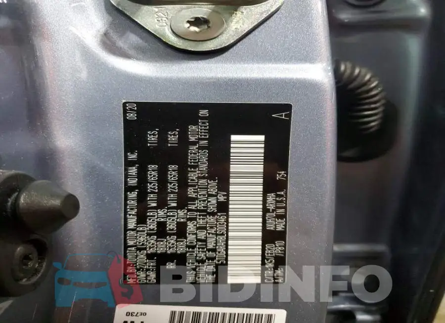 5TDGARAH8LS003461 Photo# 13