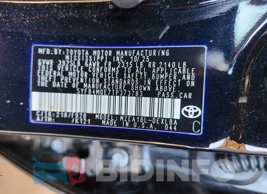 5YFB4MDE7TP373783 Photo# 12
