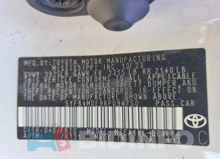 5YFB4MDE9RP094750 Photo# 12