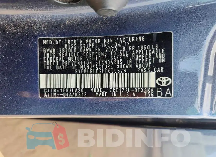 5YFBURHE2HP689526 Photo# 12