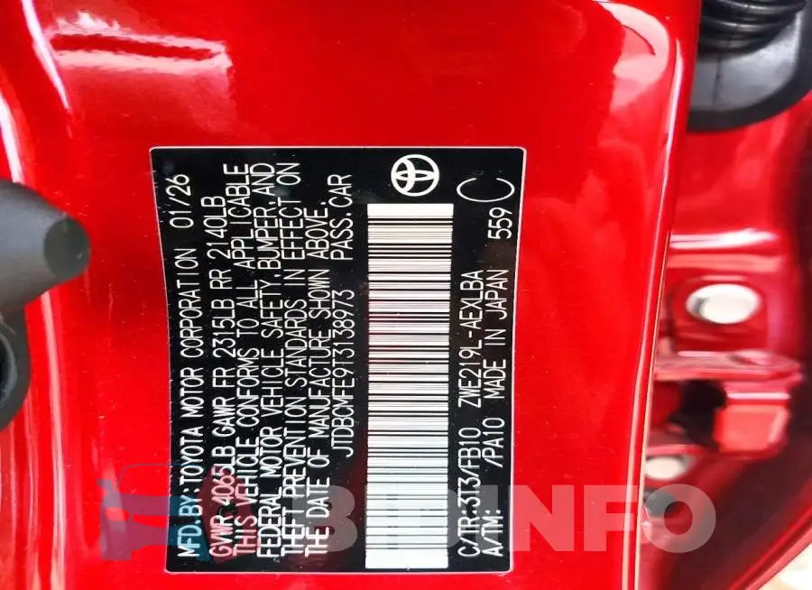 JTDBCMFE9T3138973 Photo# 11