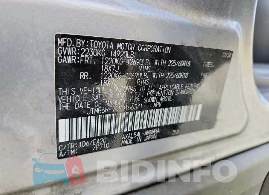 JTMB6RFV0SD156341 Photo# 12