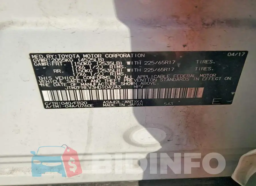 JTMZFREV3HD104243 Photo# 13