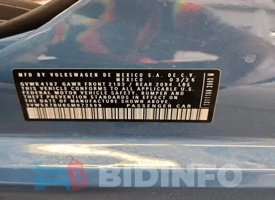 3VW5X7BU6SM072599 Photo# 13