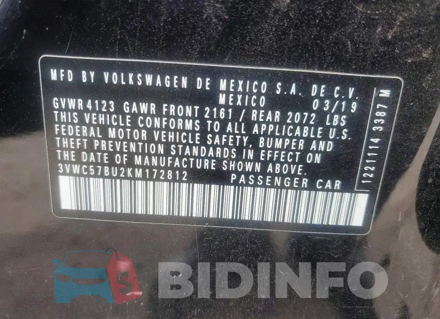 3VWC57BU2KM172812 Photo# 12