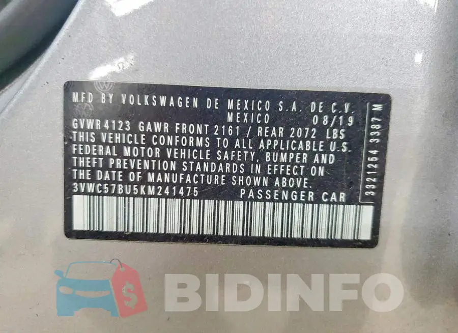 3VWC57BU5KM241475 Photo# 12
