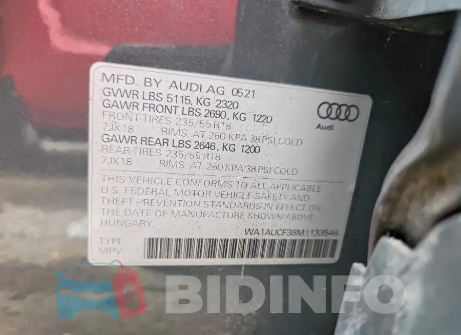 WA1AUCF38M1133546 Photo# 13