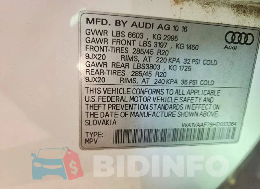 WA1VAAF79HD033364 Photo# 12