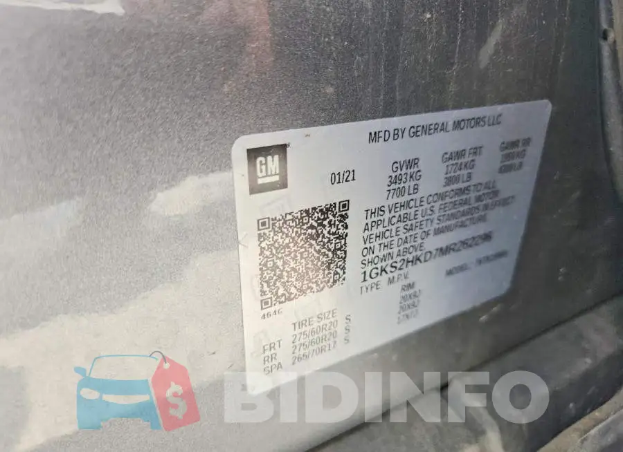 1GKS2HKD7MR262296 Photo# 13