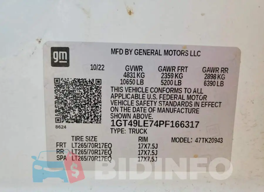1GT49LE74PF166317 Photo# 12