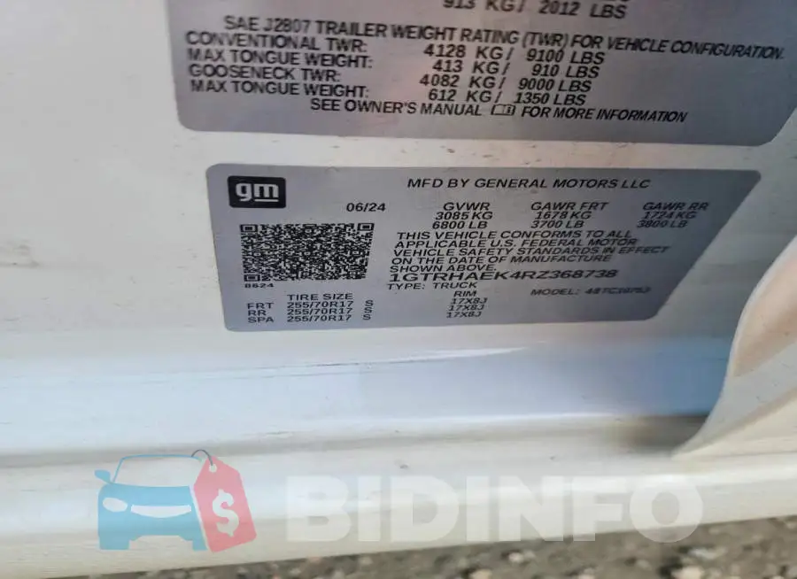 1GTRHAEK4RZ368738 Photo# 12