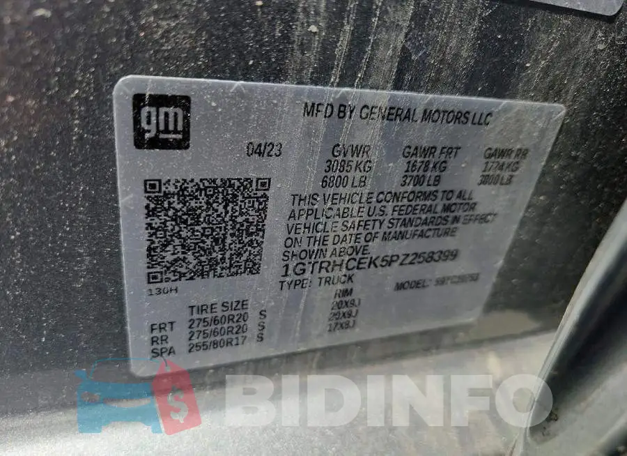 1GTRHCEK5PZ258399 Photo# 12