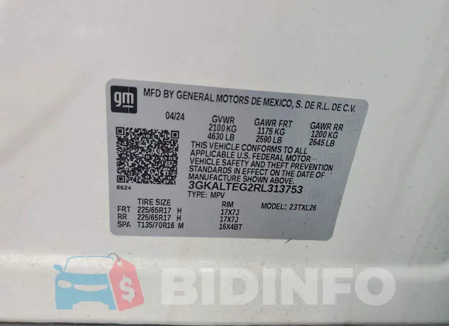 3GKALTEG2RL313753 Photo# 13