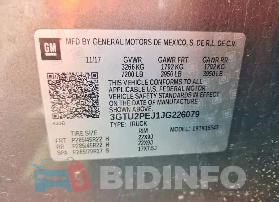 3GTU2PEJ1JG226079 Photo# 12