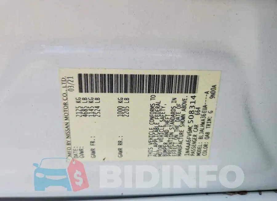 1N4AA6FV6MC508314 Photo# 12