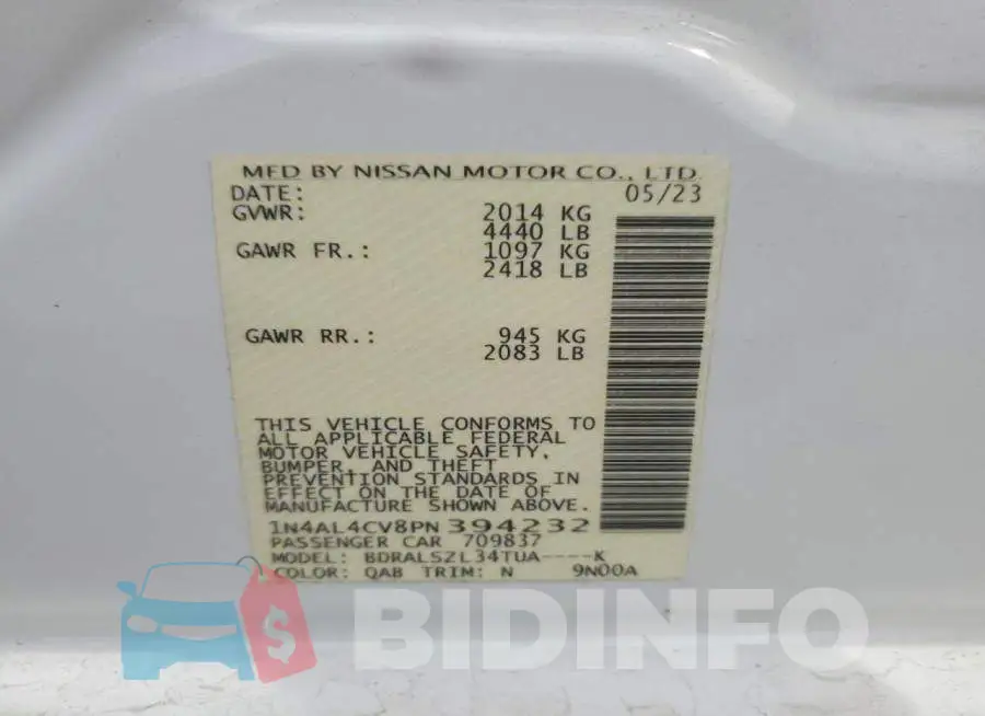 1N4AL4CV8PN394232 Photo# 12
