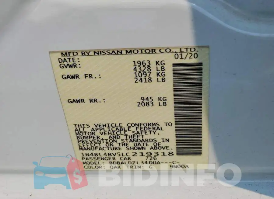 1N4BL4BV5LC219318 Photo# 12