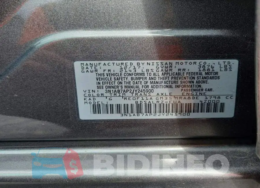 3N1AB7AP2JY245900 Photo# 13