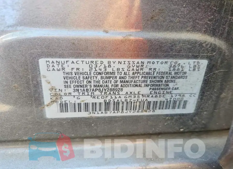 3N1AB7AP8JY288928 Photo# 12