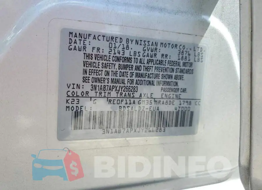 3N1AB7APXJY266283 Photo# 13
