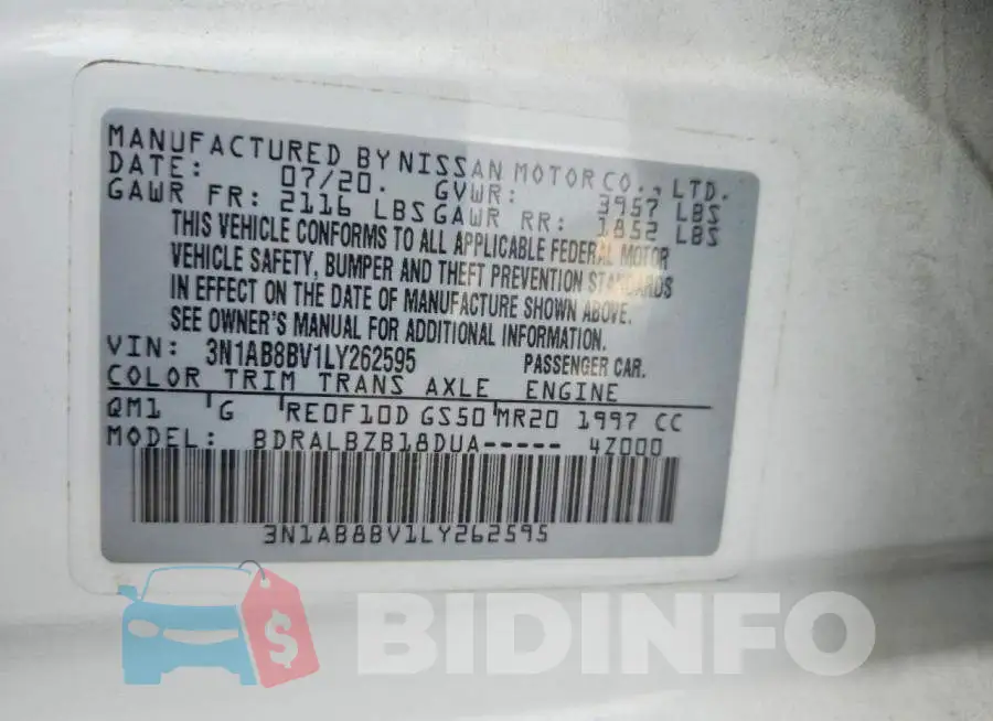 3N1AB8BV1LY262595 Photo# 13