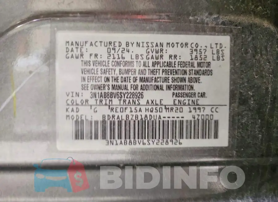 3N1AB8BV6SY228926 Photo# 12