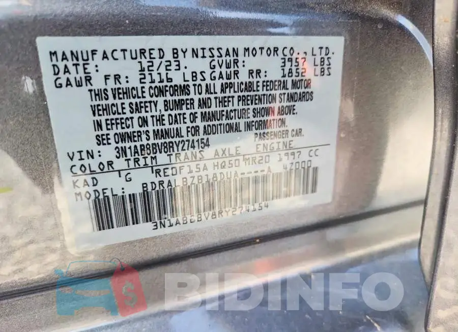 3N1AB8BV8RY274154 Photo# 12