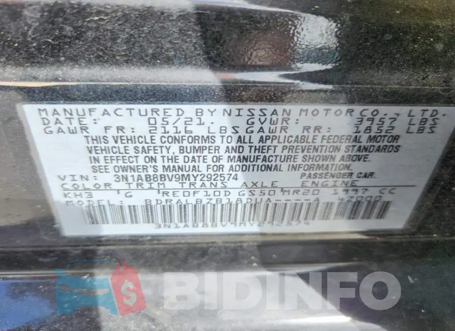 3N1AB8BV9MY292574 Photo# 12