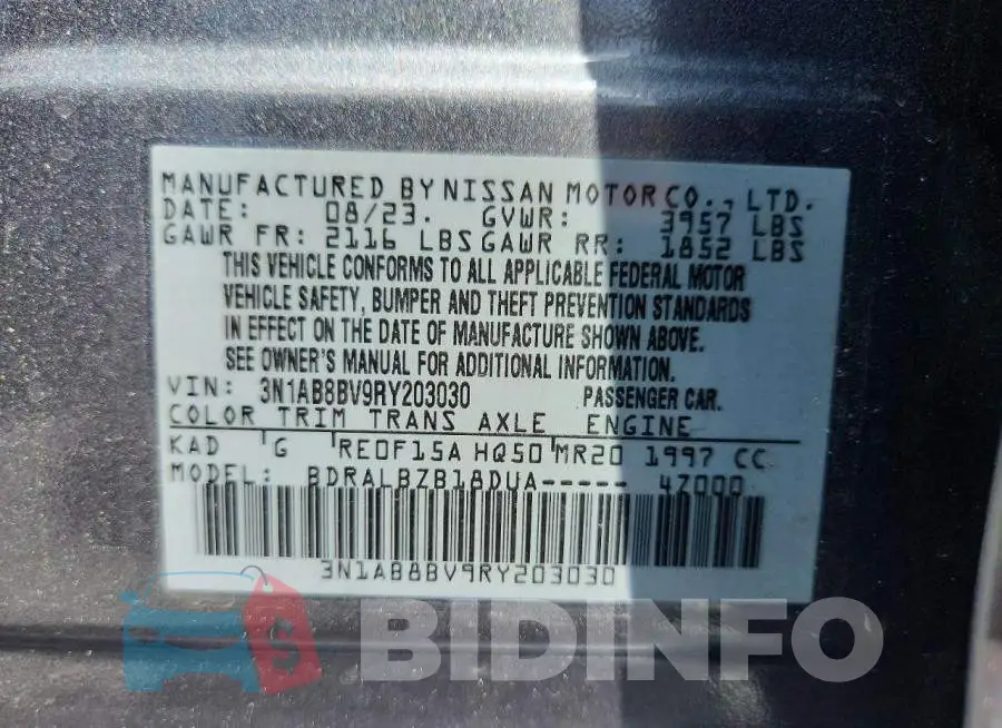 3N1AB8BV9RY203030 Photo# 12