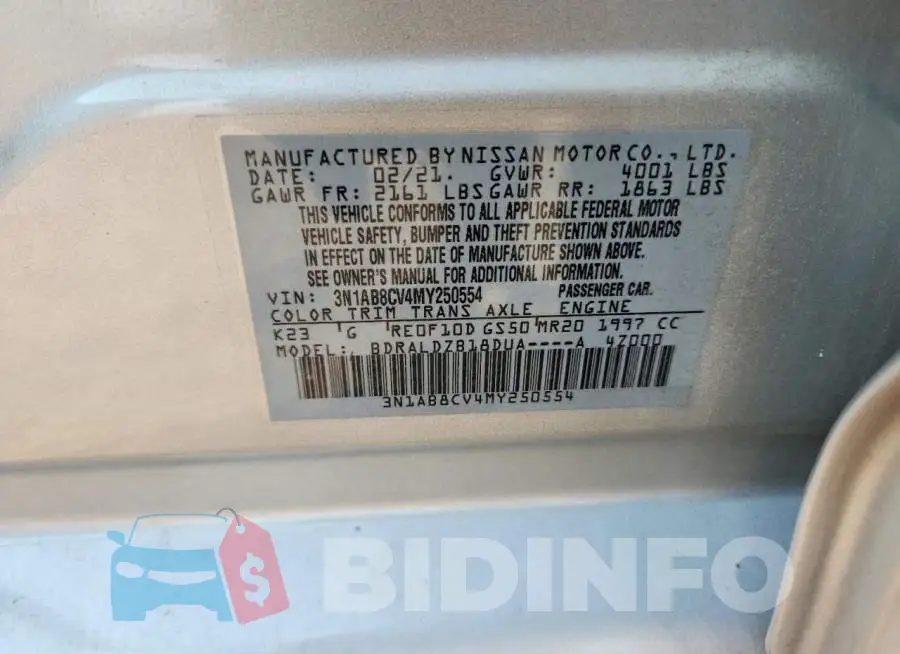 3N1AB8CV4MY250554 Photo# 12