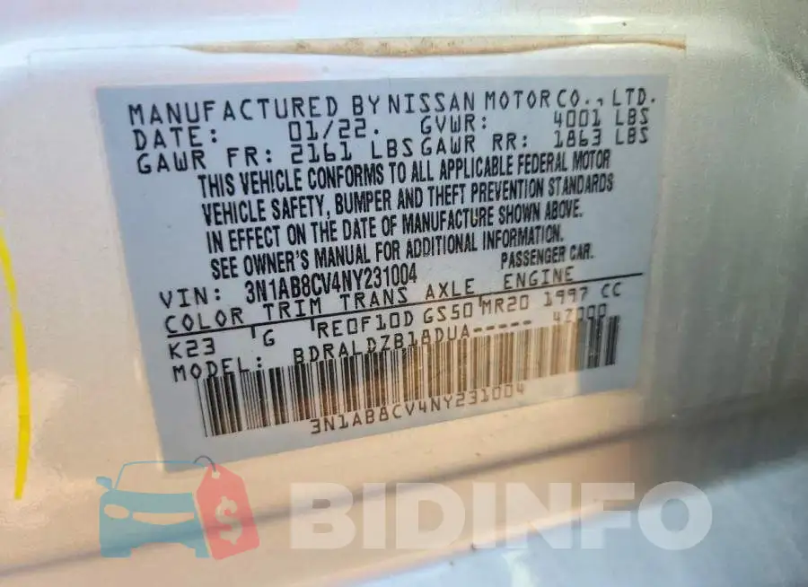 3N1AB8CV4NY231004 Photo# 13