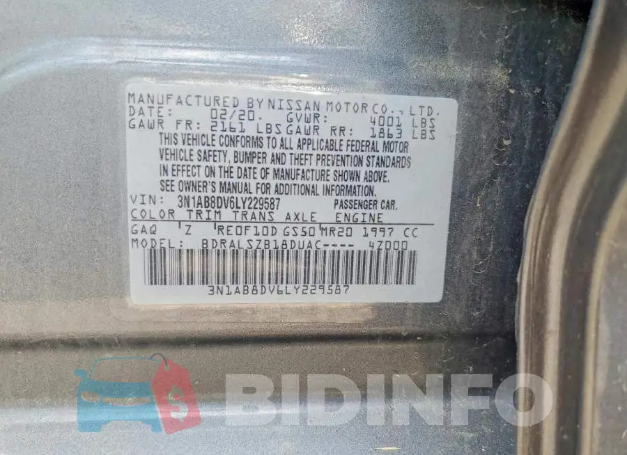 3N1AB8DV6LY229587 Photo# 12