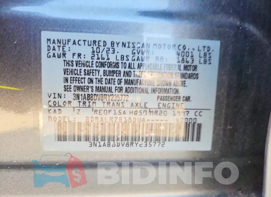 3N1AB8DV8RY235772 Photo# 13