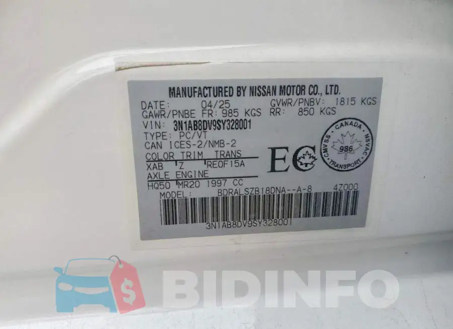 3N1AB8DV9SY328001 Photo# 12