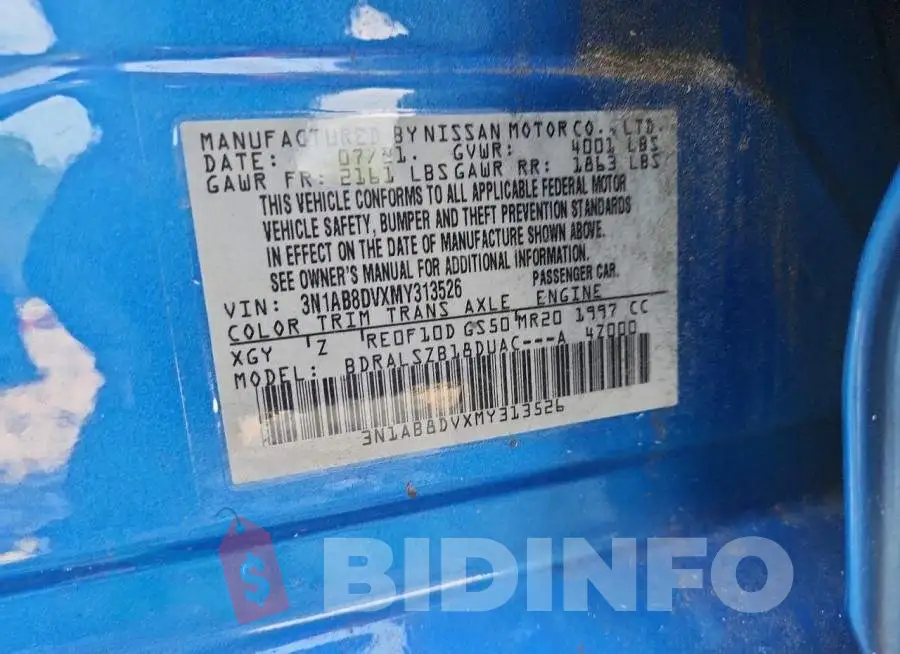 3N1AB8DVXMY313526 Photo# 12