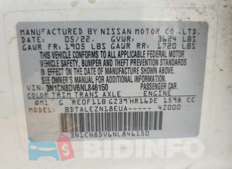 3N1CN8DV6NL846150 Photo# 12