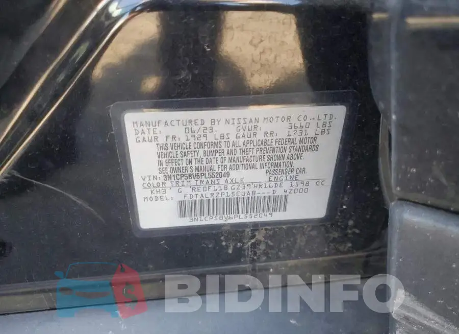3N1CP5BV6PL552049 Photo# 13