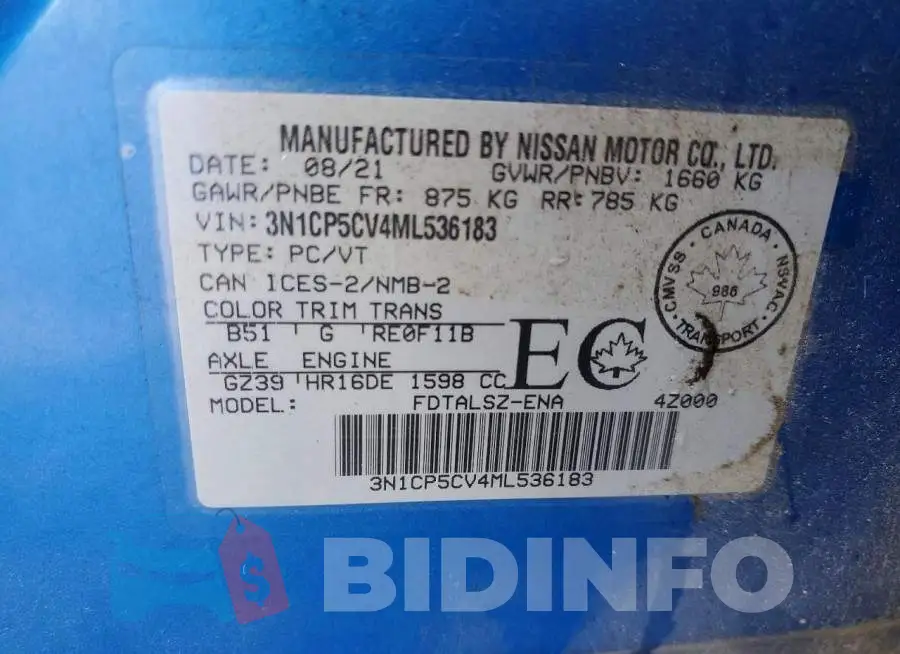 3N1CP5CV4ML536183 Photo# 12