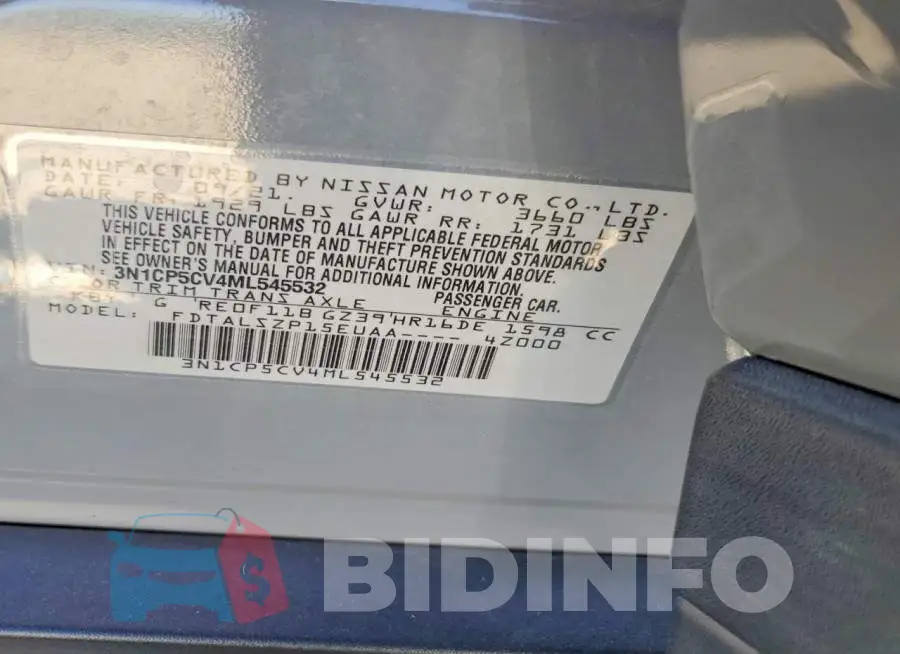 3N1CP5CV4ML545532 Photo# 12