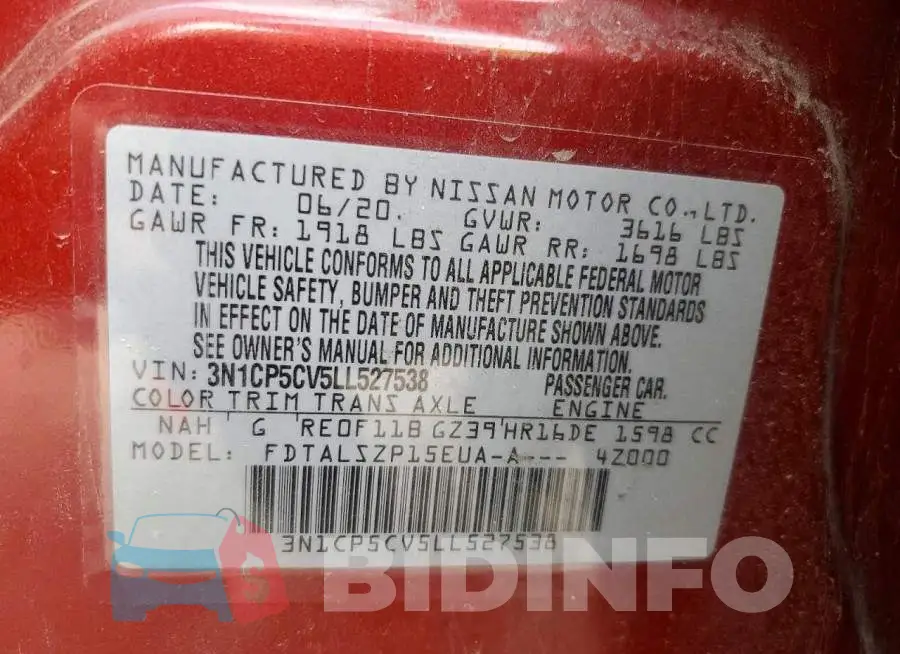 3N1CP5CV5LL527538 Photo# 12