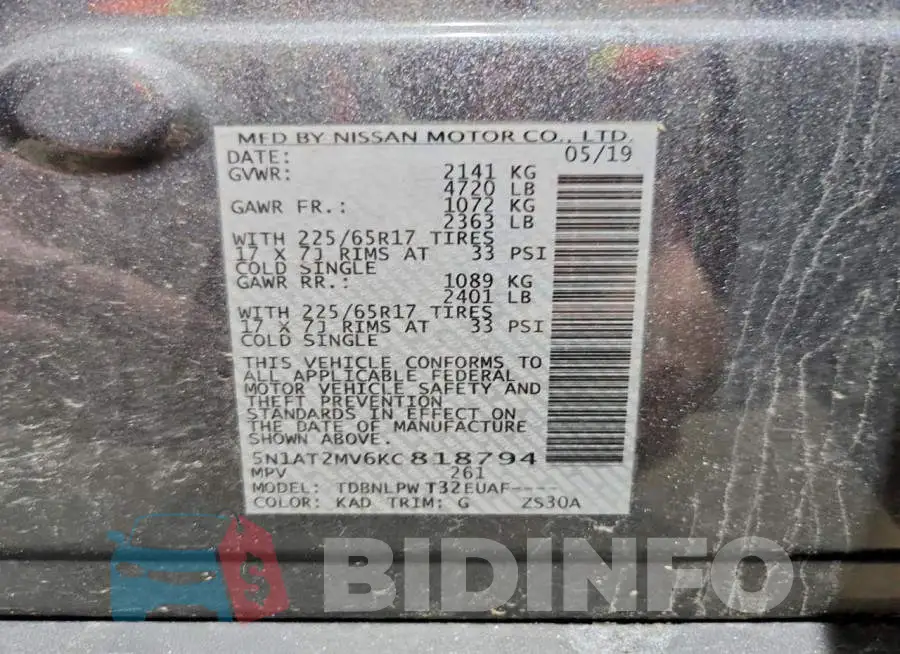 5N1AT2MV6KC818794 Photo# 14