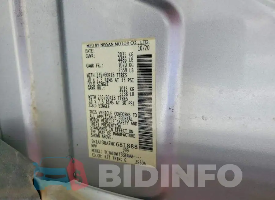 5N1AT3BA7MC681888 Photo# 13