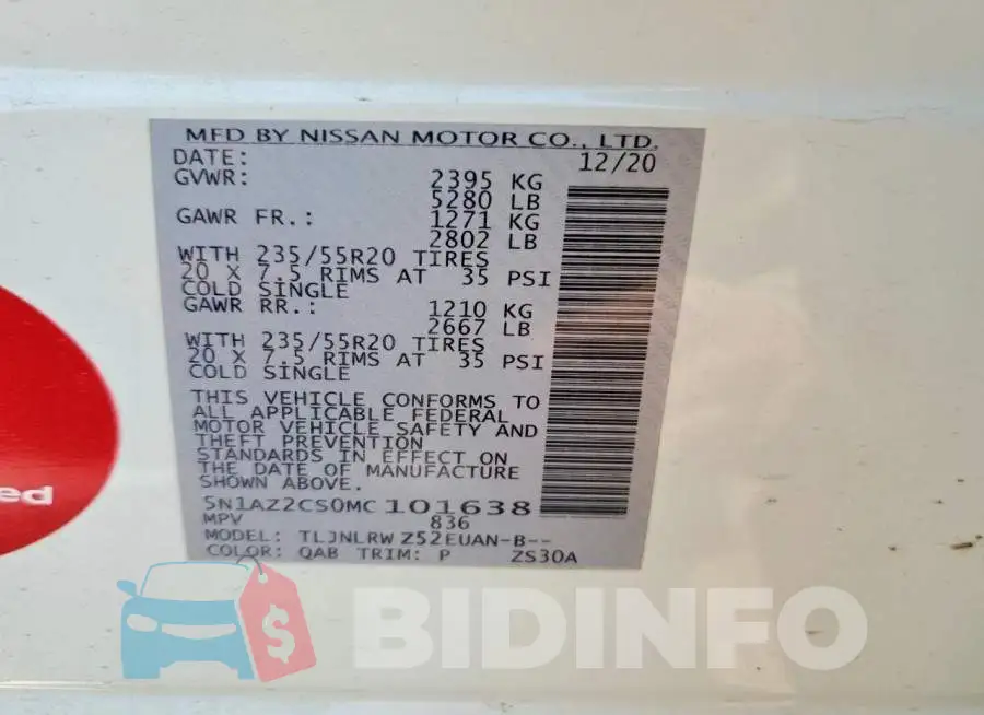 5N1AZ2CS0MC101638 Photo# 13