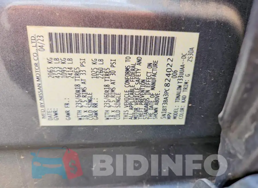 5N1BT3BA3PC824022 Photo# 12