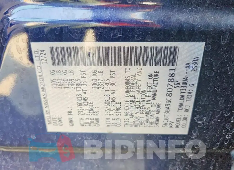 5N1BT3BA9SC807881 Photo# 13