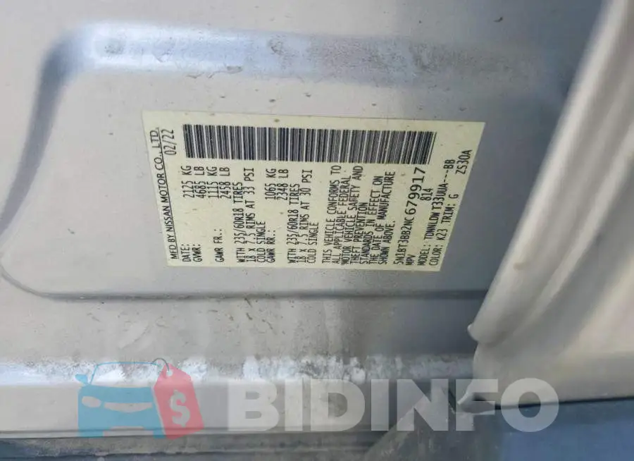 5N1BT3BB2NC679917 Photo# 12