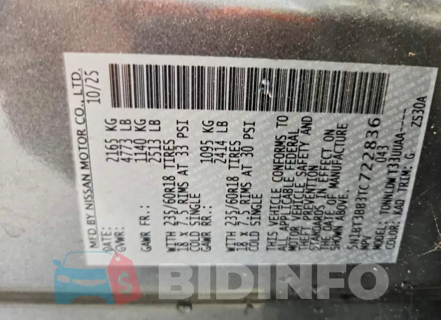 5N1BT3BB3TC722836 Photo# 13